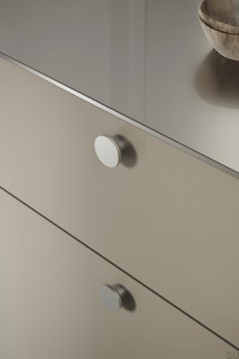 Bouton de meuble en métal argenté Circle 50