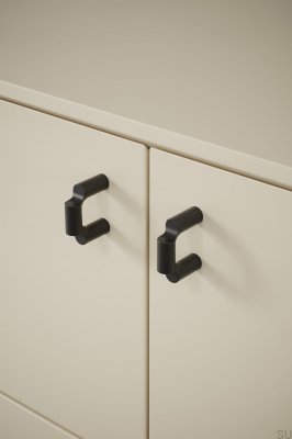 Bouton de meuble Break 32 en métal noir mat