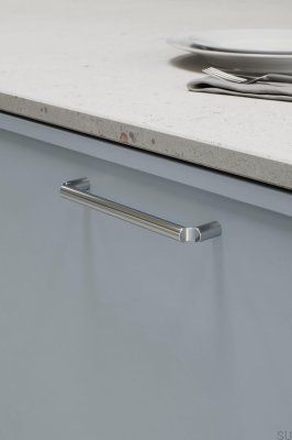 Poignée de meuble allongée en métal chromé argenté Break 160