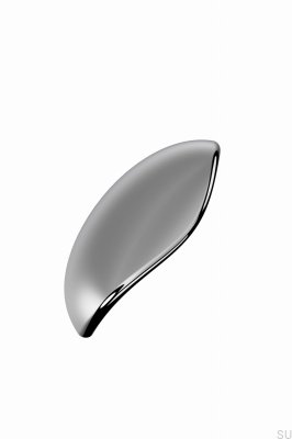 Poignée de meuble allongée en métal Luna 64 plaquée nickel argenté