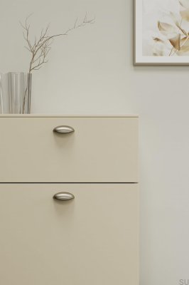 Poignée de meuble allongée en métal doré brossé Luna 64