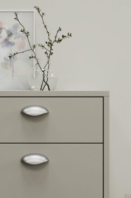 Poignée de meuble allongée en métal argenté Luna 64