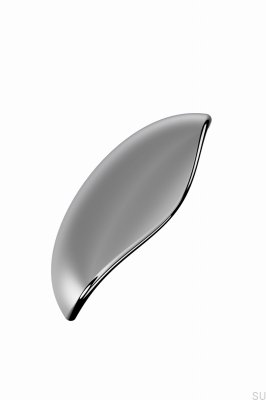 Poignée de meuble allongée en métal Luna 96 plaquée nickel argenté