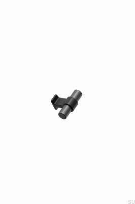 Bouton de meuble en métal T-Bar Bond 50 noir mat/gris métallisé
