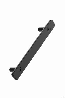 Poignée de meuble oblongue Tool 128, métal, noir mat