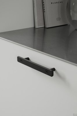Poignée de meuble oblongue Tool 128, métal, noir mat