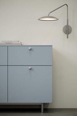 Bouton de meuble en métal argenté Flow 16