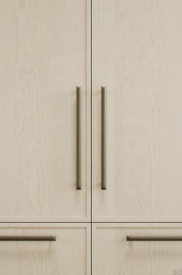 Poignée de meuble allongée en métal brossé doré Flow 320