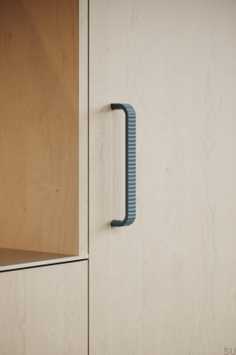 Poignée de meuble oblongue Lace 160, Métal Bleu Mat