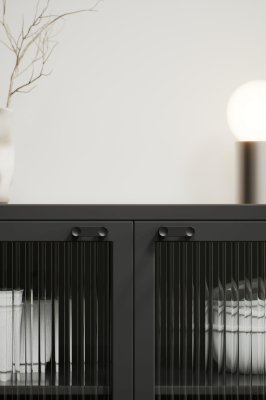 Bouton de meuble en métal Punto 32, noir mat