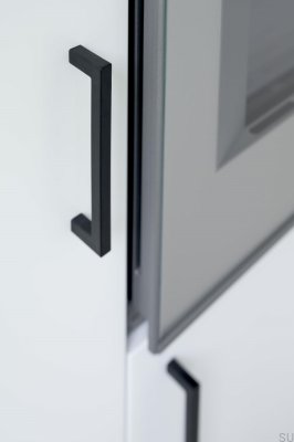 Poignée de meuble carrée 10 W/Texture OceanIX 128 en plastique noir