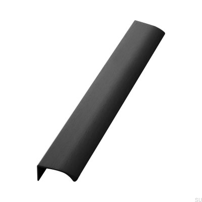 Poignée de meuble Edge Straight 350 en aluminium noir mat brossé