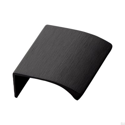 Poignée de meuble Edge Straight 40 en aluminium noir mat brossé