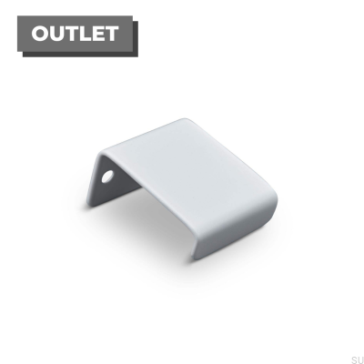 Poignée de meuble Moie 30 edge, métal, blanc mat