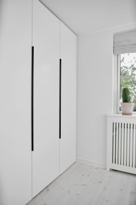 Poignée de meuble Edge Straight 1200 en aluminium noir mat brossé