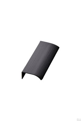 Poignée de meuble Edge Straight 100 en aluminium noir mat brossé
