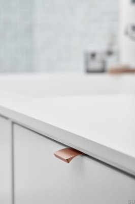 Poignée de meuble Edge Straight 200 en aluminium et cuivre brossé