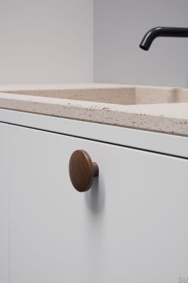 Bouton de meuble en bois Discos 50, noyer italien