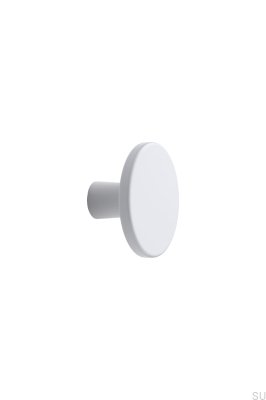 Bouton de meuble Plato 42 en aluminium blanc mat