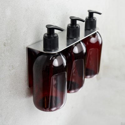 Porte-distributeur de savon triple, Inox brossé
