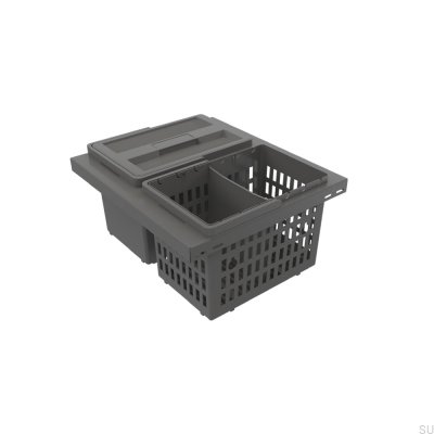 Conteneur de recyclage Cube Basic Low Eco 400, gris foncé