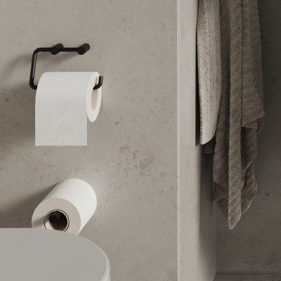 Porte-Papier Stay Acier Mat Noir