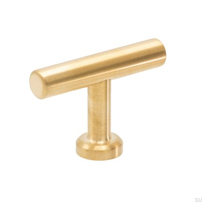 Bouton de meuble T-Bar Viva en laiton brossé