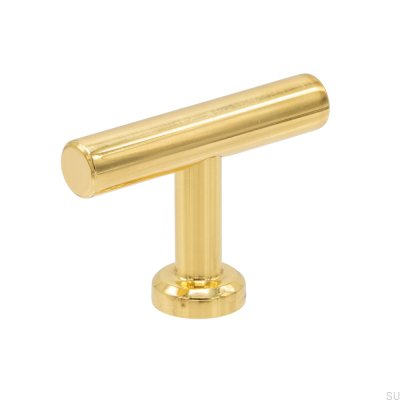 Bouton de meuble en laiton poli T-Bar Viva
