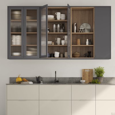 Poignée de meuble Edge Side 160 Aluminium Gris