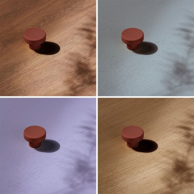 Bouton de meuble circulaire 33 en métal brun rougeâtre