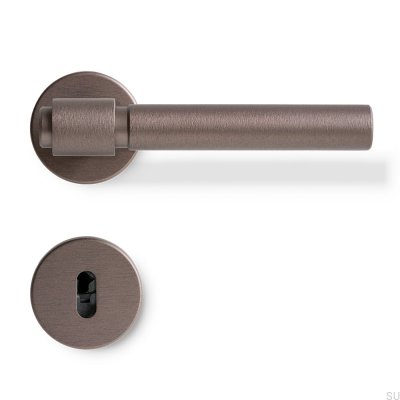 Poignée de porte Helix Plain 200, métal, marron foncé