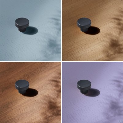 Bouton de meuble circulaire 33 en métal Bleu Profond