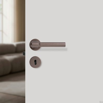 Poignée de porte Helix Plain 200, métal, marron foncé, style scandinave standard