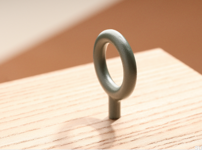 Bouton de meuble Key 32 en métal vert cendré