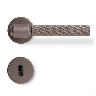  Poignée de porte en métal Helix 200, brun foncé