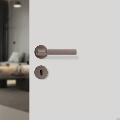  Poignée de porte en métal Helix 200, brun foncé