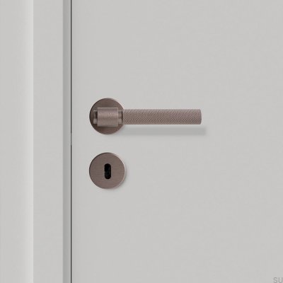 Poignée de porte Helix 200, métal, marron foncé, standard scandinave
