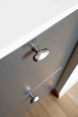 Bouton de meuble T-Bar Oliver, acier brossé