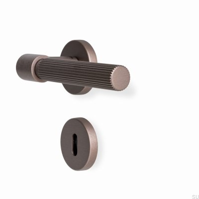 Poignée de porte Helix Stripe 200, métal, marron foncé, style scandinave standard