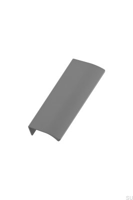 Poignée de meuble Edge Straight 100 en aluminium gris