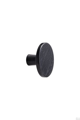 Bouton de meuble Plato 42 en aluminium brossé noir mat