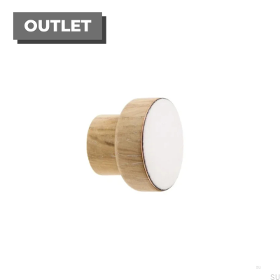 Bouton de meuble Simple, Bois, Émaillé, Blanc, Huile, Blanc