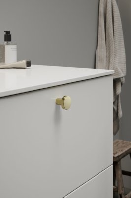 Bouton de meuble Dot 30, laiton poli