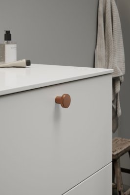 Bouton de meuble en cuivre brossé Dot 30