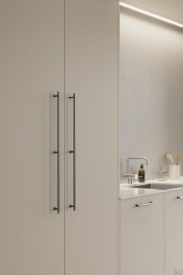 Poignée de meuble oblongue Villa Long 640 Gun-metal