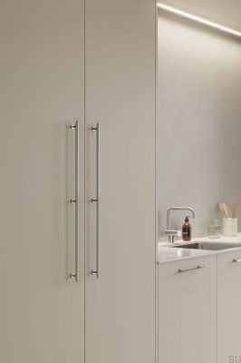 Poignée de meuble longitudinale en nickel Villa Long 640