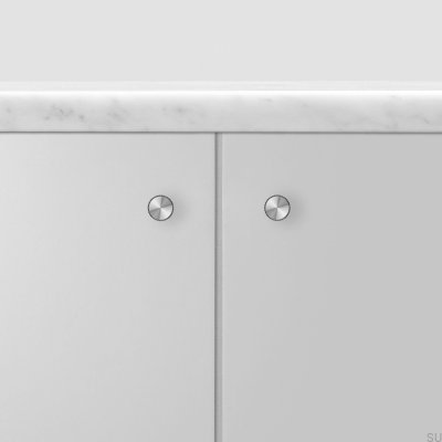 Bouton de meuble Linear 12 en acier argenté (lot de 2)