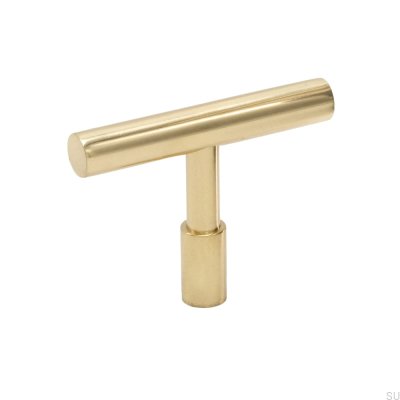 Bouton de meuble en laiton poli T-Bar Spira