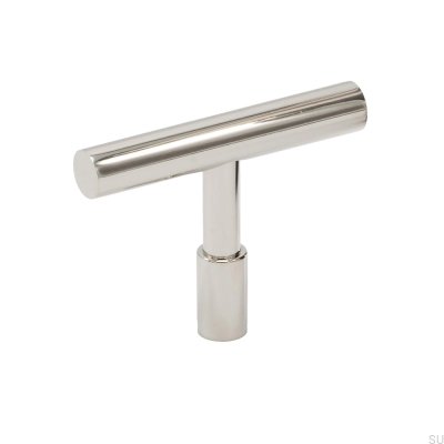 Bouton de meuble T-Bar Spira, nickel poli