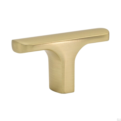 Bouton de meuble T-Bar Ethel en or brossé